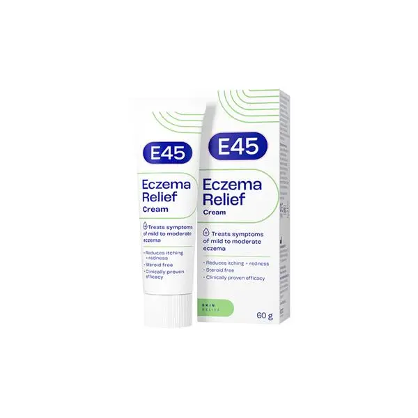E45 Eczema Relief Cream 60g - Steroid-Free Emollient