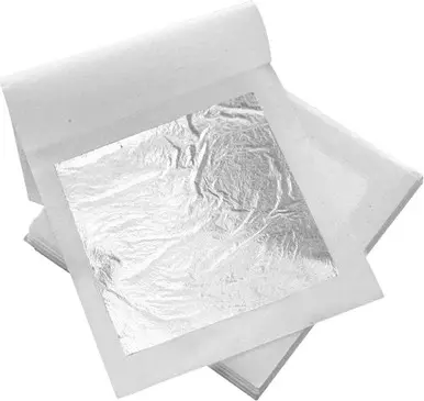 Edible Silver Leaf Pure Sheet Extra Large Sheet 24K Pure Silver 13 X13cm x 10