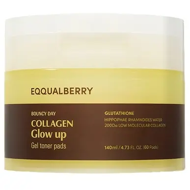 EQQUALBERRY - Collagen Glow Up Gel Toner Pads (60 Pads)