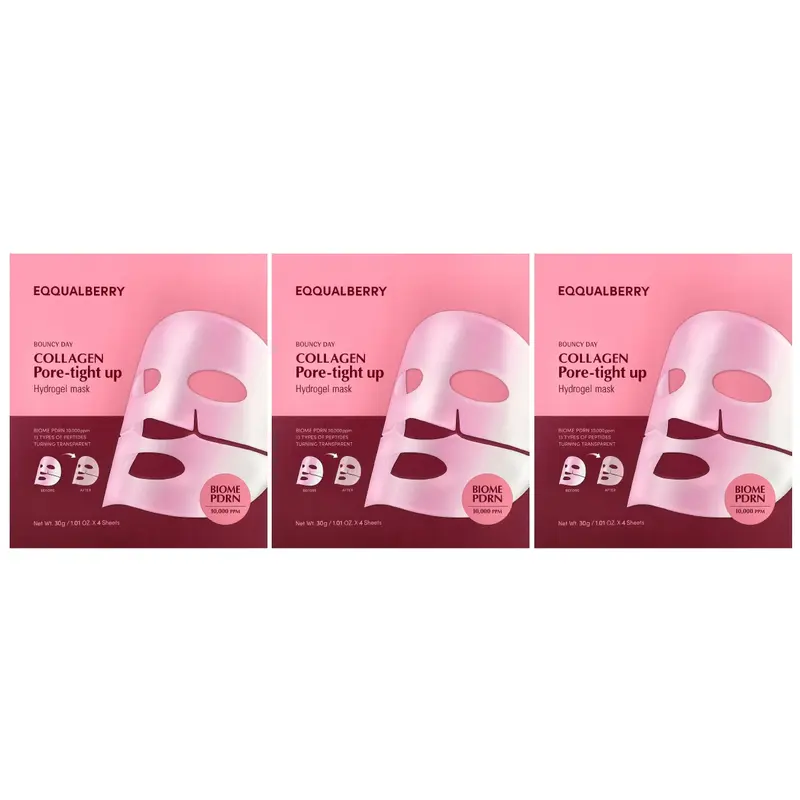 EQQUALBERRY - Collagen Pore-Tight Up Hydrogel Mask 30g. (Pack of 3)
