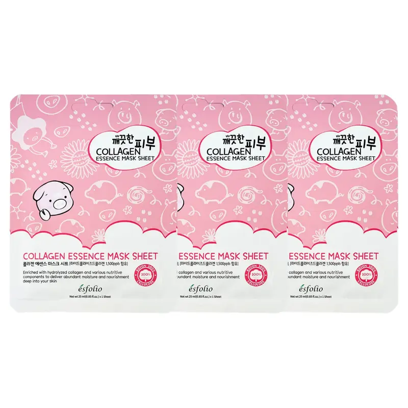 Esfolio - Pure Skin Collagen Essence Mask Sheet 25ml. (Pack of 3)