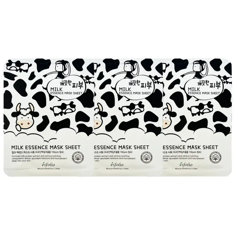 Esfolio - Pure Skin Milk Essence Mask Sheet 25ml. (Pack of 3)
