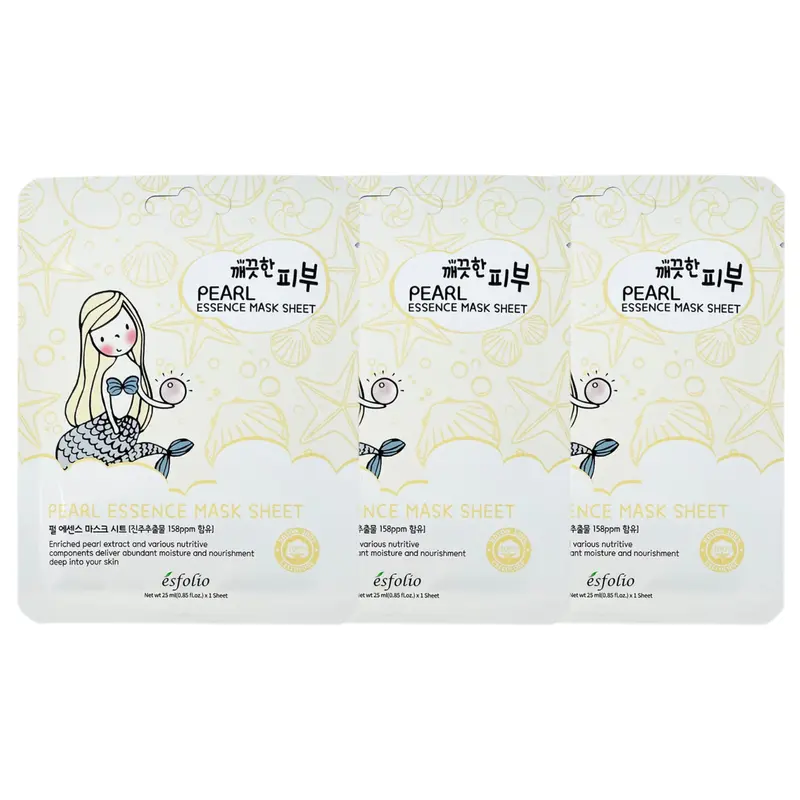 Esfolio - Pure Skin Pearl Essence Mask Sheet 25ml. (Pack of 3)
