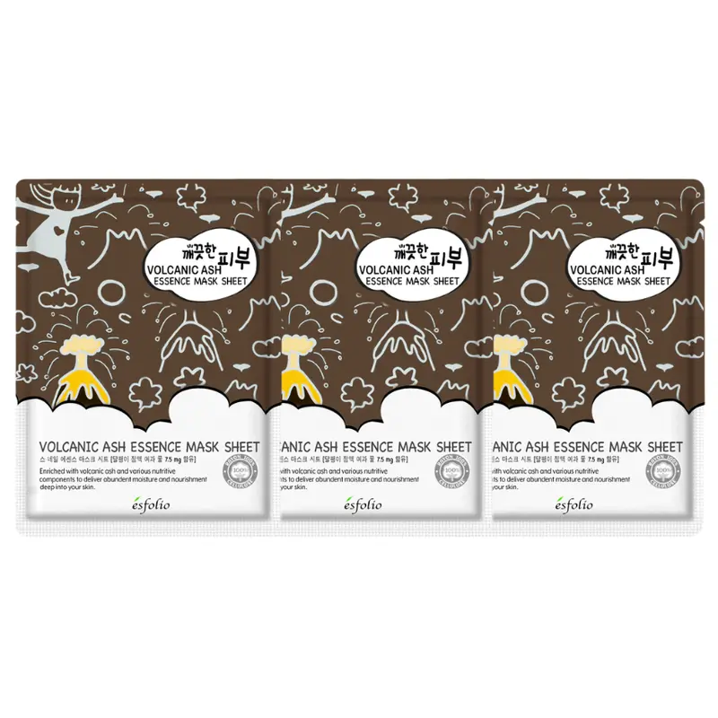 Esfolio - Pure Skin Volcanic Ash Essence Mask Sheet 25ml. (Pack of 3)