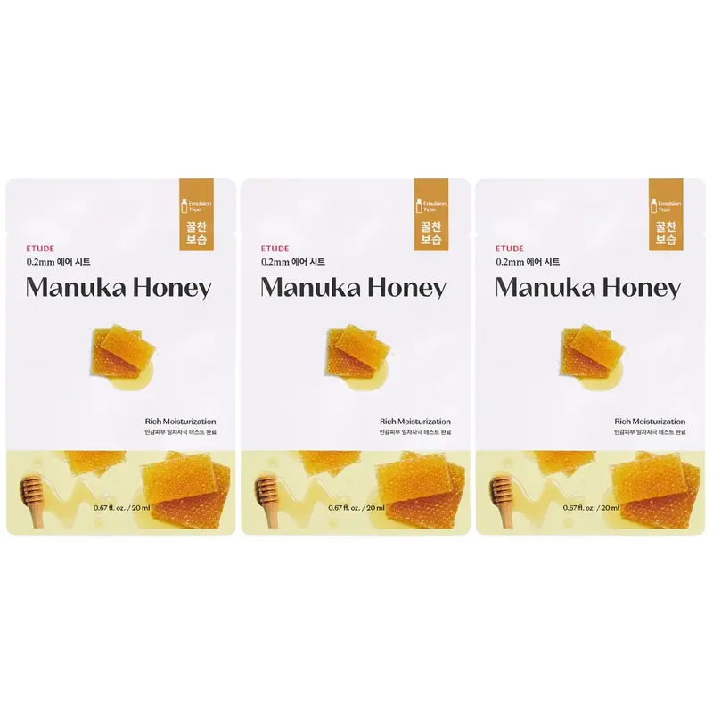 Etude - 0.2mm Air Mask Manuka Honey 20ml. (Pack of 3)