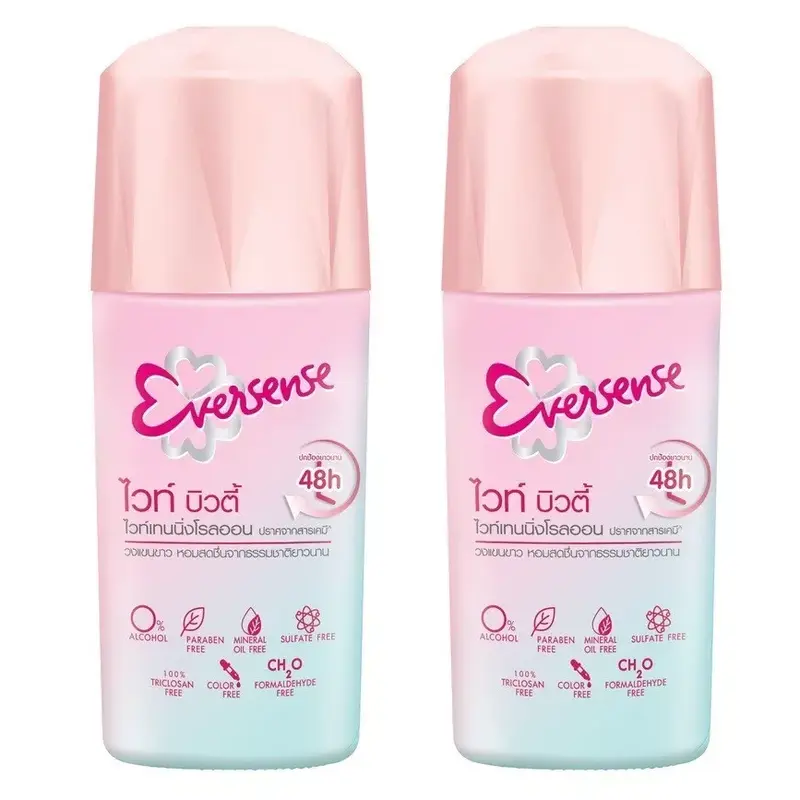 Eversense - Whitening Roll-On Deodorant White Beauty 45ml. (Pack of 2)