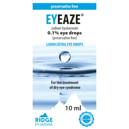 EYEAZE Sodium Hyaluronate 0.1% Preservative Free Eye Drops 10ml