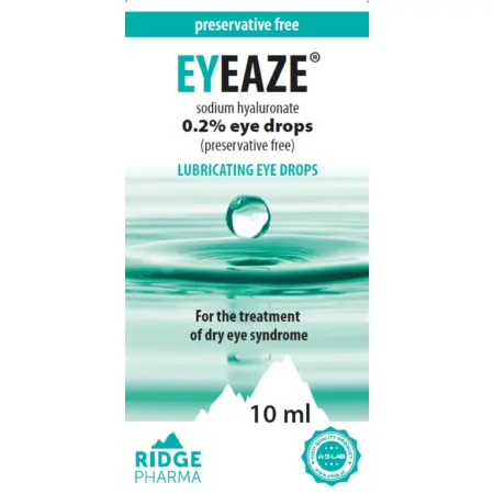 EYEAZE Sodium Hyaluronate 0.2% Preservative Free Eye Drops 10ml