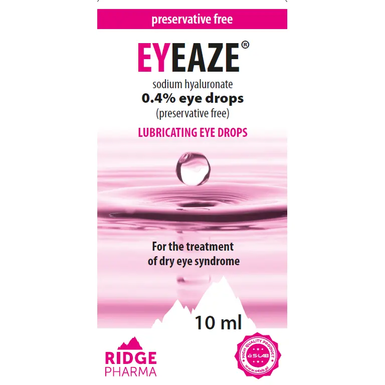 EYEAZE Sodium Hyaluronate 0.4% Preservative Free Eye Drops 10ml