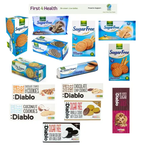 Family Biscuits & Cookies Hamper - with 14 Selected Sugar Free Delights