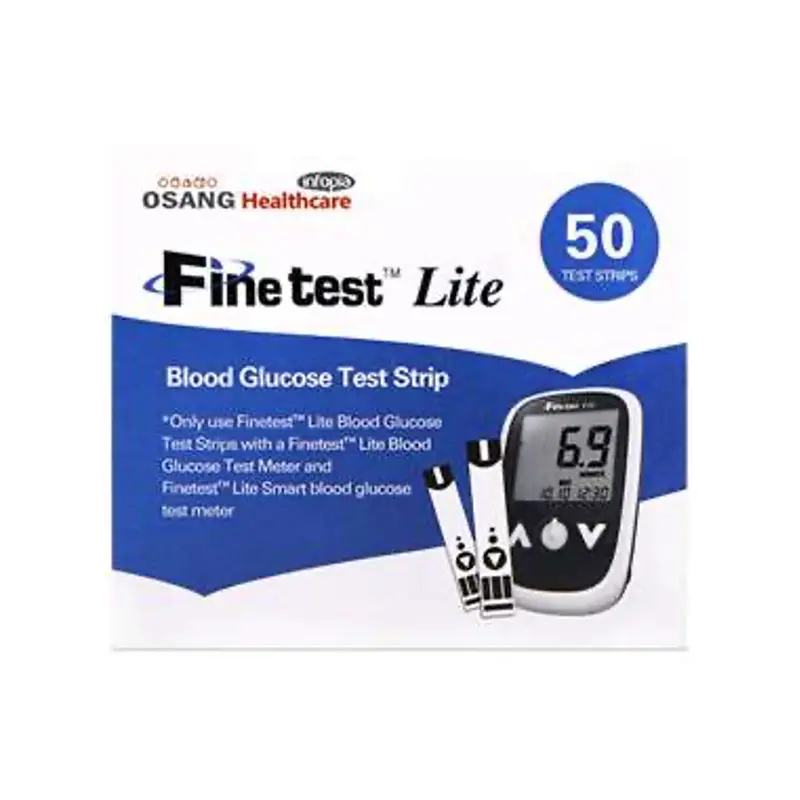 FineTest Lite Blood Glucose Test Strips – Box of 50