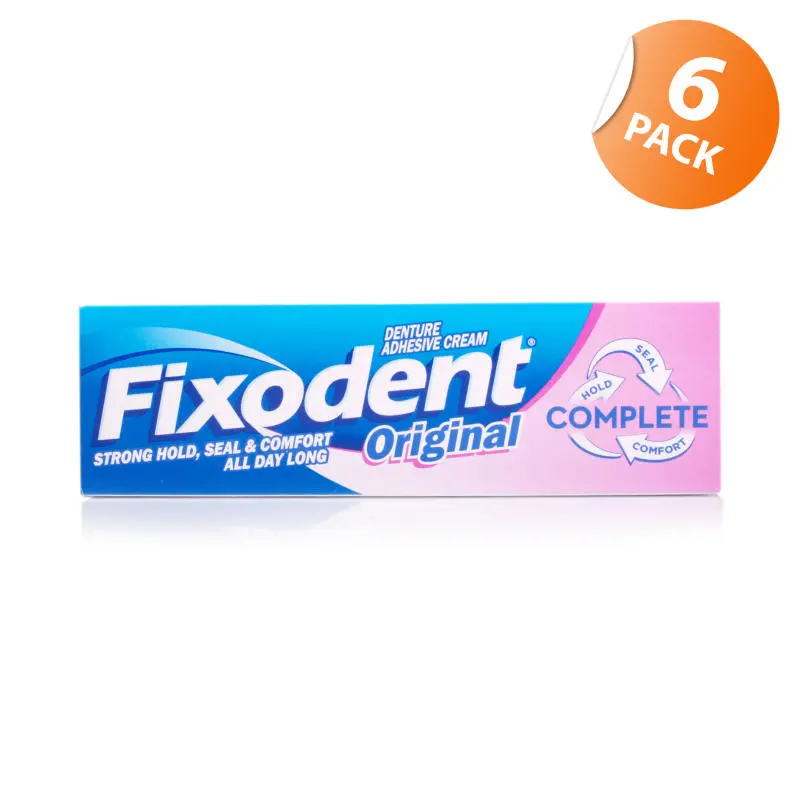 Fixodent Original Denture Adhesive Cream Mint 6 Pack