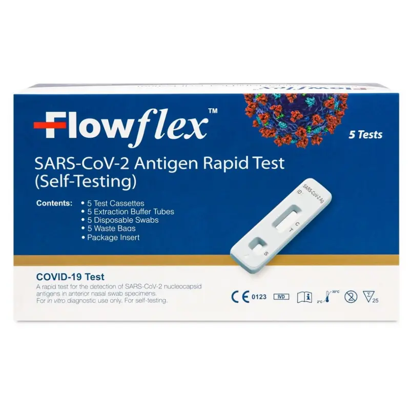 Flowflex Antigen Rapid Test Lateral Flow Self-Testing Kit 5 Tests (N)