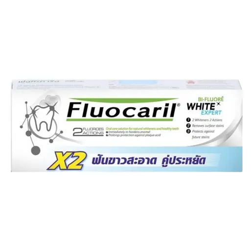 Fluocaril - Bi-Fluore White Expert Whitening Toothpaste 160g. (Pack of 2)
