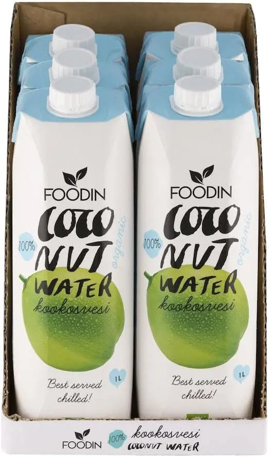 Foodin Organic Coconut Water with Electrolytes Pack of 6 (6 x 1 Ltr)