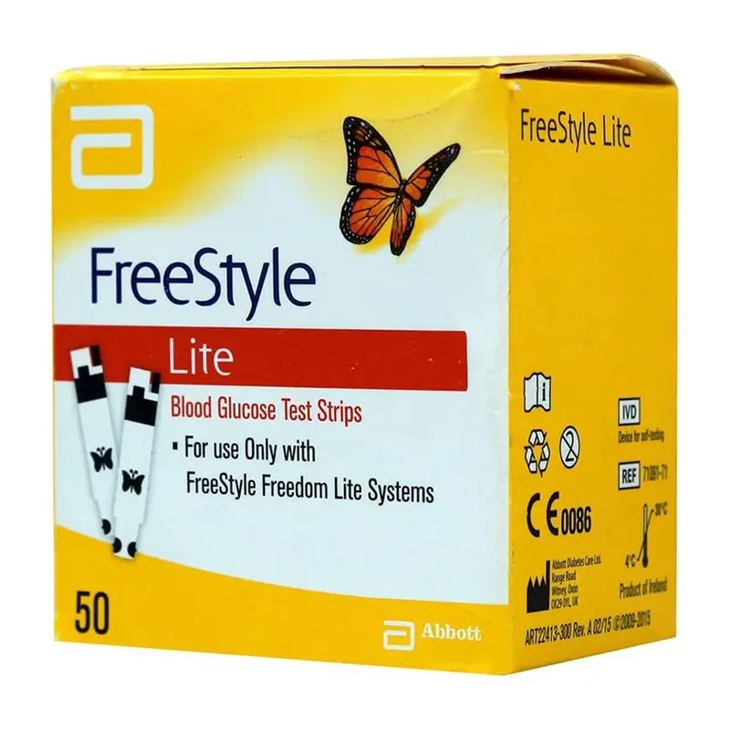 FreeStyle Lite Blood Glucose Test Strips – Box of 50