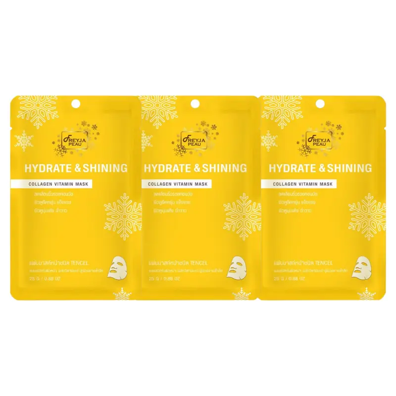 Freyja Peau - Hydrate & Shining Collagen Vitamin Mask 25g. (Pack of 3)