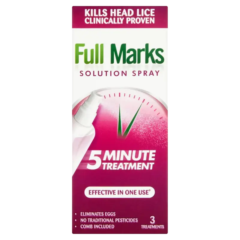 Full Marks Solution Spray – Head Lice Treatment (5 Minute Treatment)