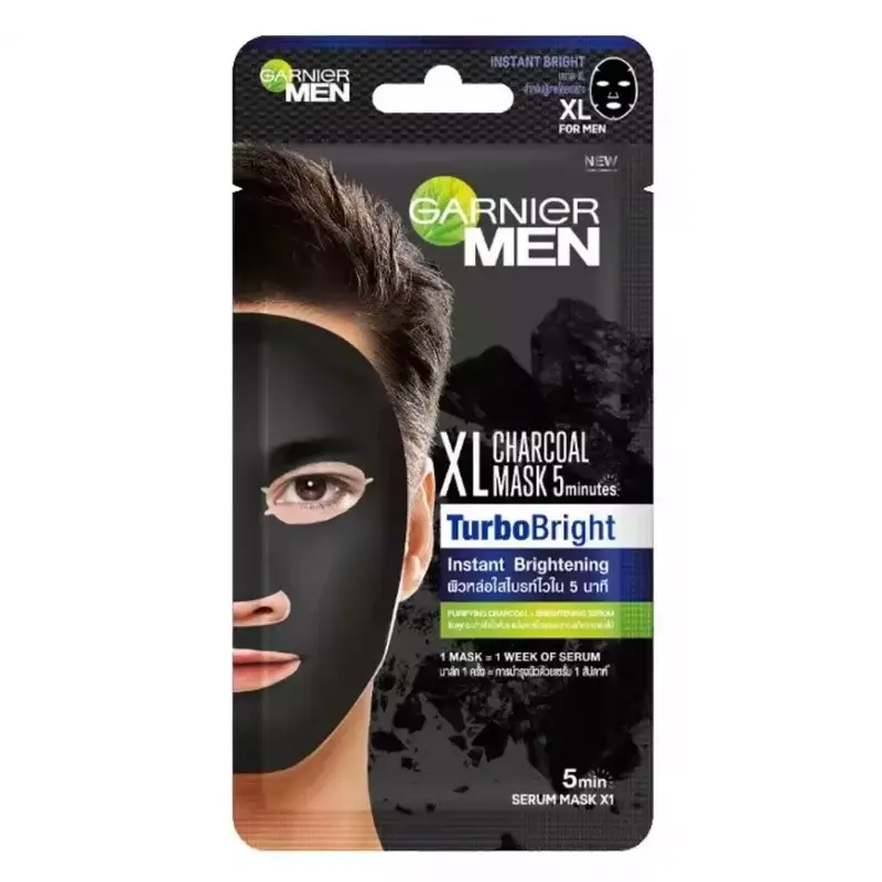 Garnier Men - Turbo Bright - XL Charcoal Mask 5min - Made in Indonesia