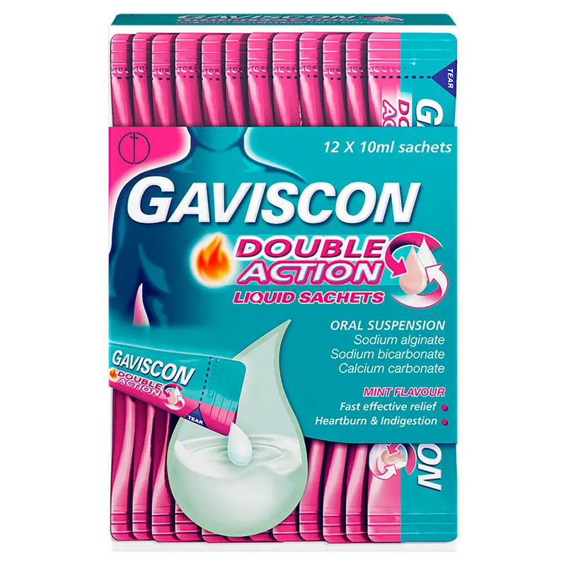 Gaviscon Double Action Liquid Sachets Mint – 12 x 10ml