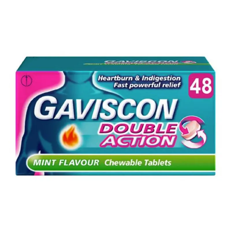 Gaviscon Double Action Mint Flavour Tablets - 48 Tablets