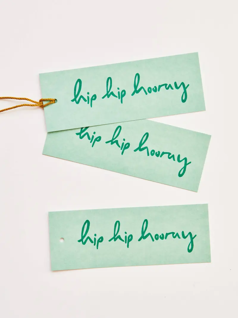 Gift Tags - Set of 8 Hip Hip Hooray Green