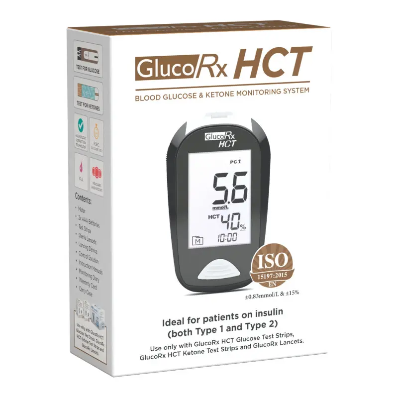 GlucoRx HCT Blood Glucose & Ketone Monitoring System