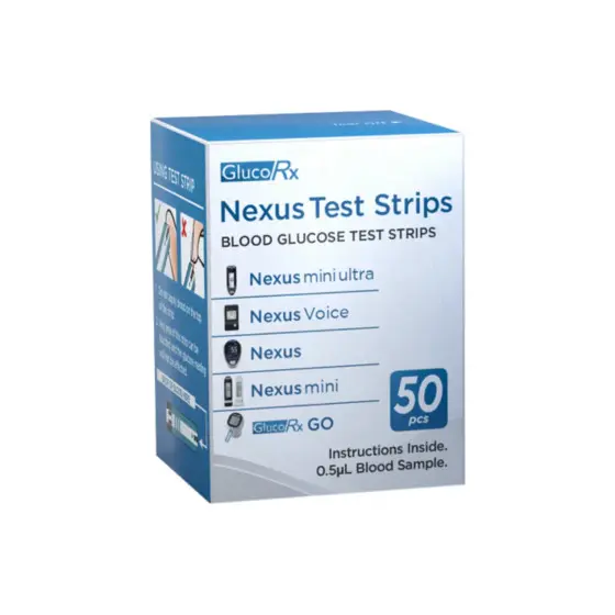 GlucoRx Nexus 50 Blood Glucose Test Strips