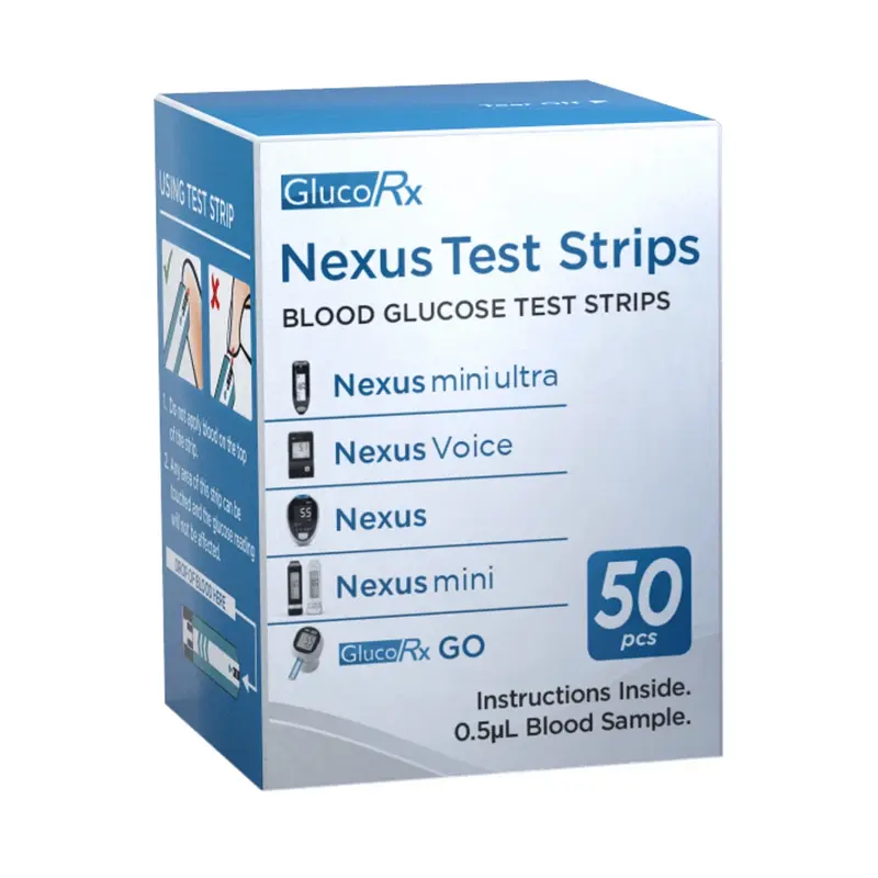 GlucoRx Nexus Blood Glucose Test Strips - Box of 50