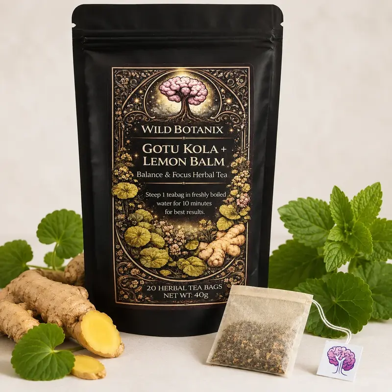 Gotu Kola, Lemon Balm & Ginger Herbal Tea – Organic, 20 Bags