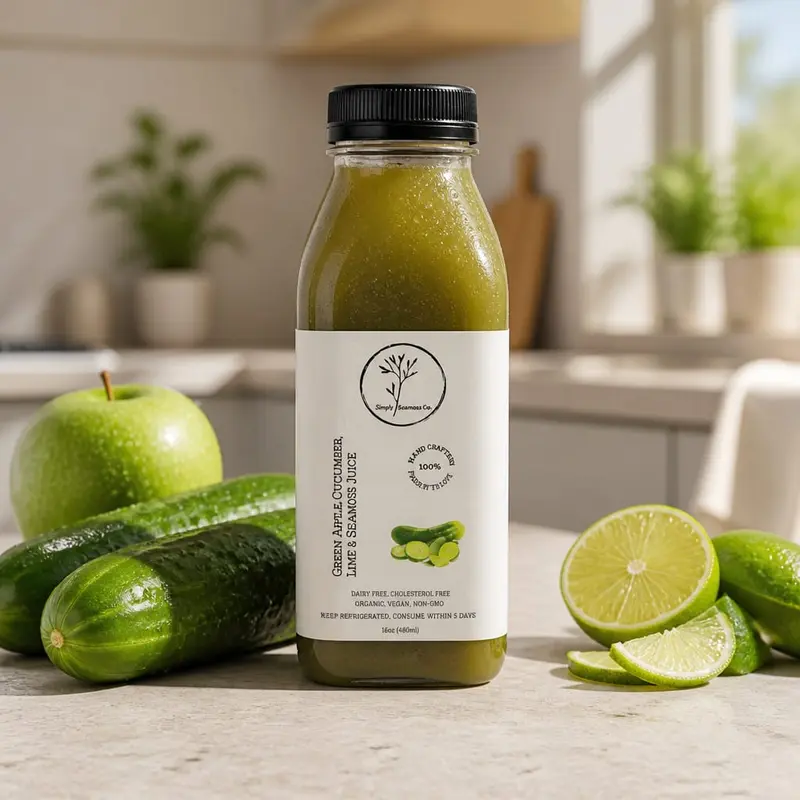 Green apple, cucumber & Lime seamoss juice