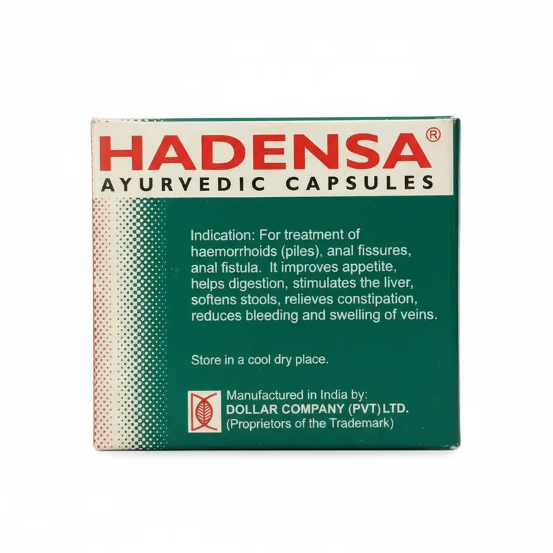 Hadensa Capsule – 100 Capsules Internal support for piles (haemorrhoids) management