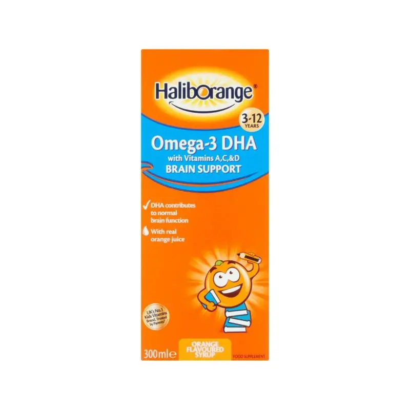 Haliborange Omega-3 DHA 3-12 years Orange Flavoured Syrup 300ml