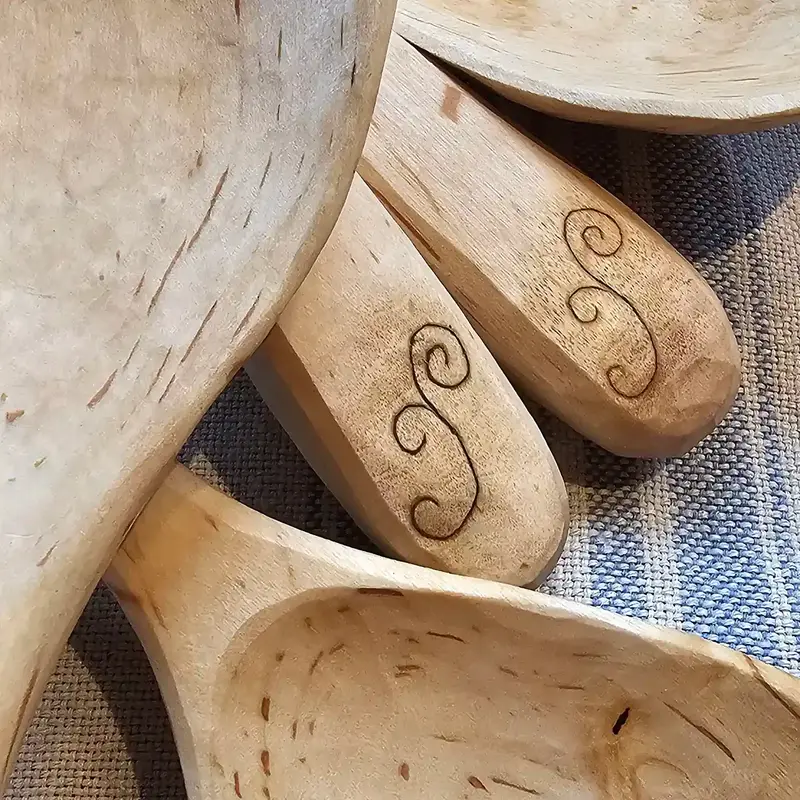 Handmade Birch Wood Serving Spoon (Large)