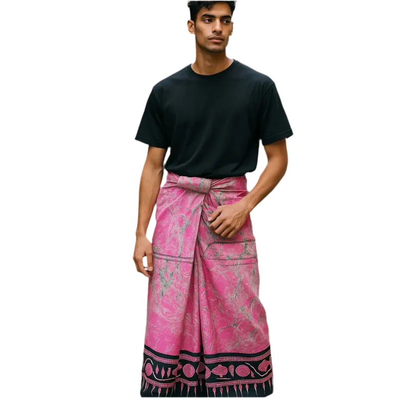 Handmade Men’s Cotton Batik Sarong from Sri Lanka