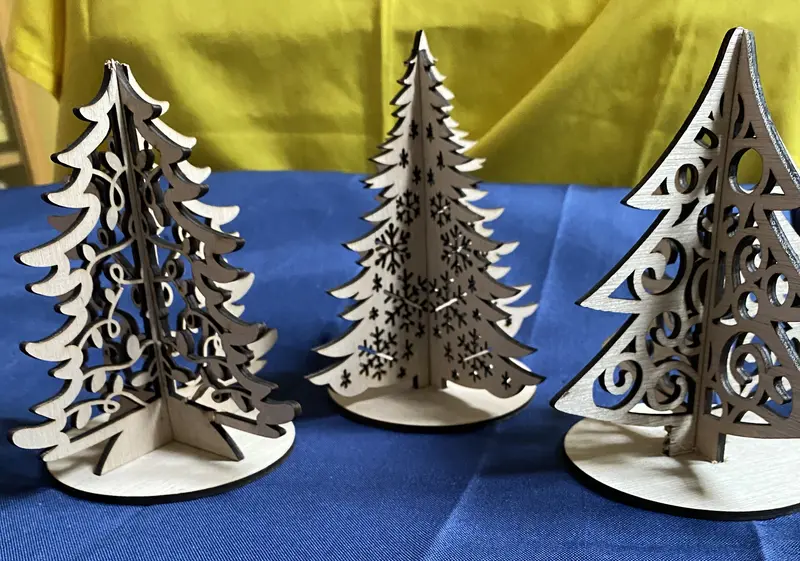 Handmade Wooden Christmas Trees
