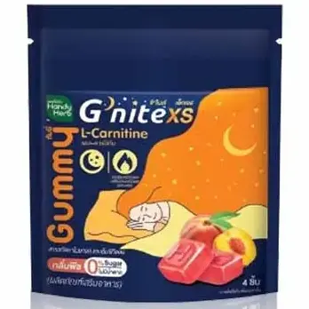 Handy Herb - Gnite XS Gummy Jelly, Chamomile and L-Theanine, Sleep Fast, Peach flavor (Box of 6 sachets, 4 pcs. per sachet)