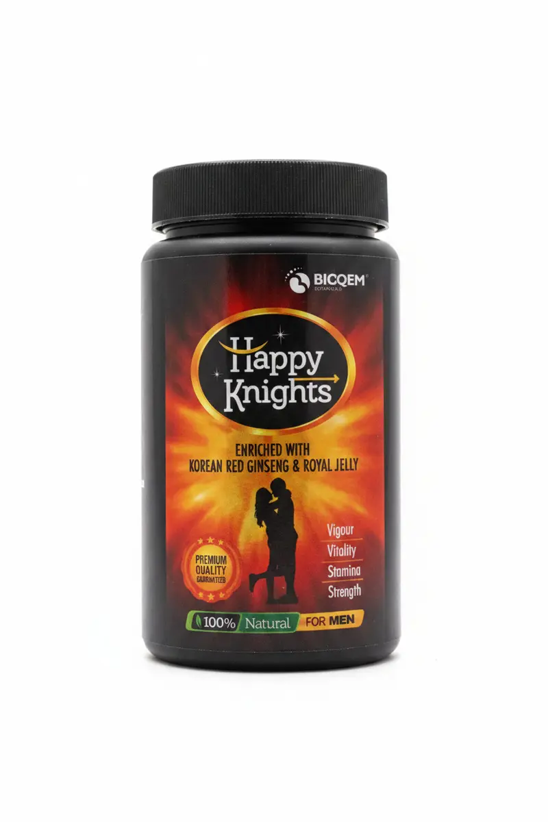 Happy Knights | Bioqem Botanicals | Korean Red Ginseng & Royal Jelly | Men's Vitality Supplement