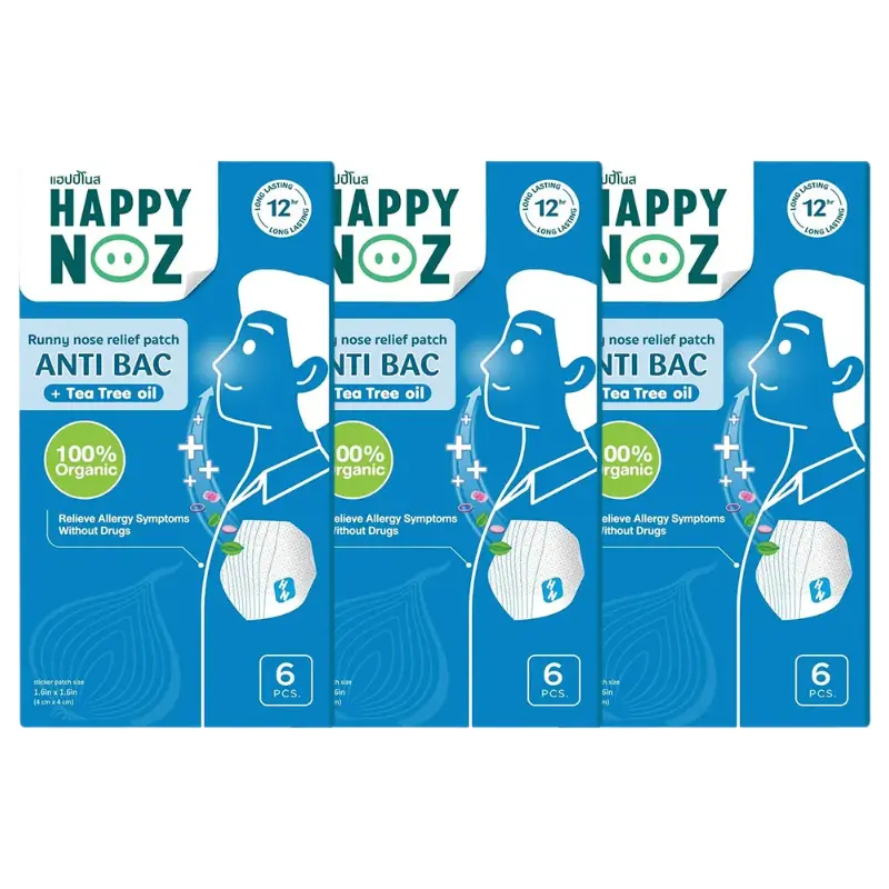 Happy Noz - Adult - Blue Fragrance Formula (Pack of 3 x 6 patches)