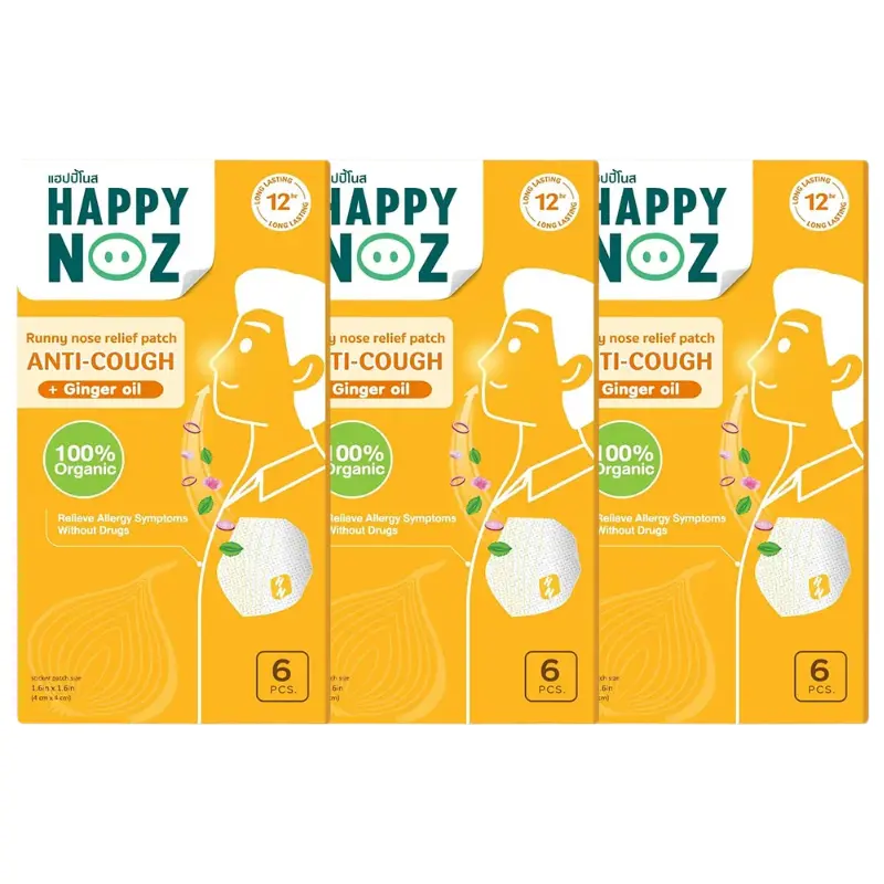 Happy Noz - Adult - Ginger Formula (Pack of 3 x 6 patches)