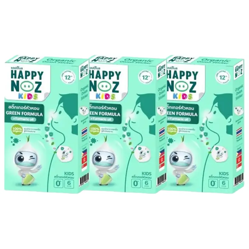 Happy Noz - Kids - Green Fragrance Formula (Pack of 3 x 6 patches)