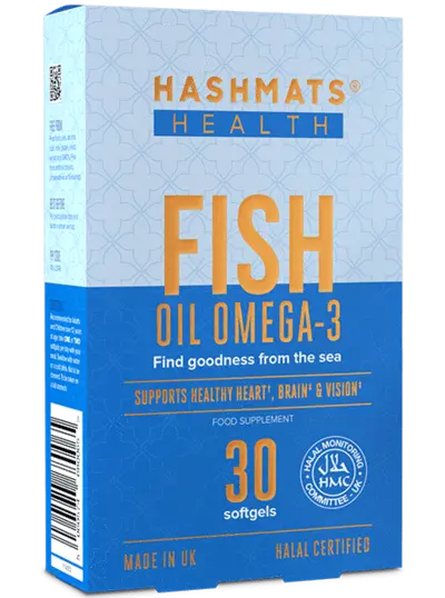 Hashmats Healthcare Fish Oil Omega-3 Halal Gelatine - 30 Soft Gels