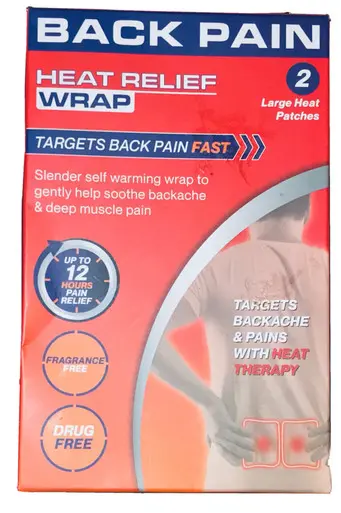 Heat Relief Wrap for Back Pain - 2 Heat Patches