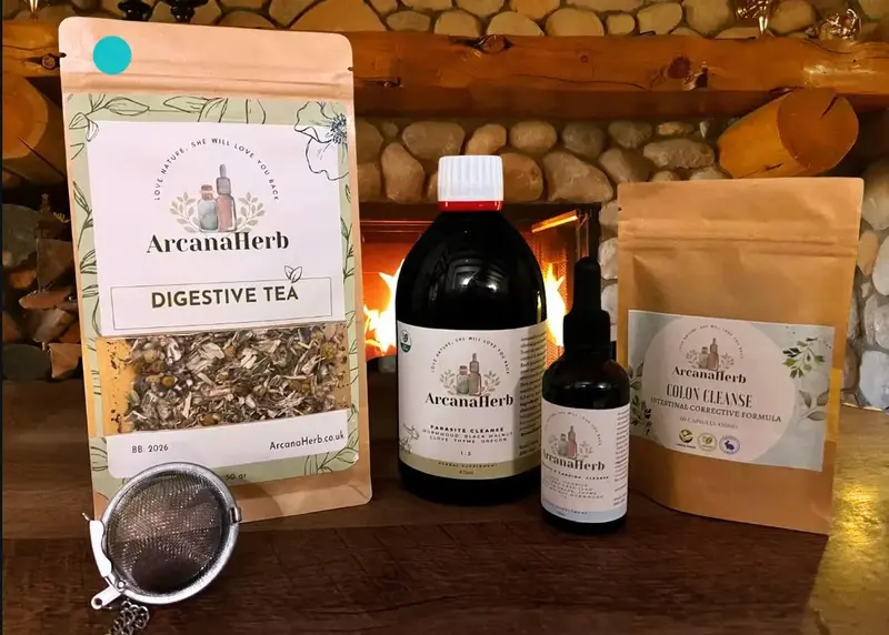 Herbal Parasite cleanse Box Set, WITH binder, Colon cleanse capsules, Digestive tea 50g, strainer. month supply. Candida cleanse. alcohol free available.