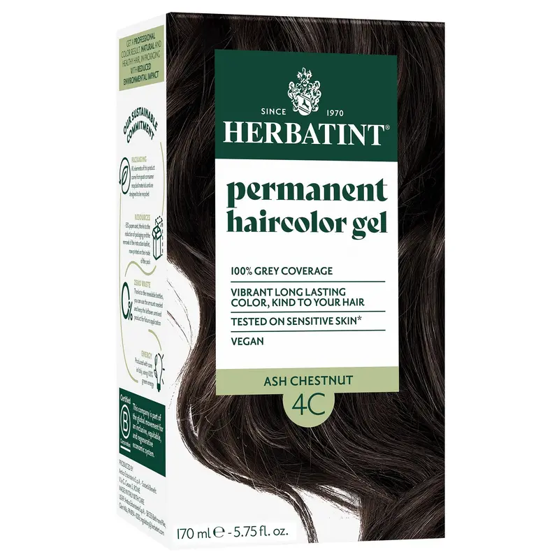 Herbatint Permanent Herbal Hair Colour 4C ASH CHESTNUT 170ml