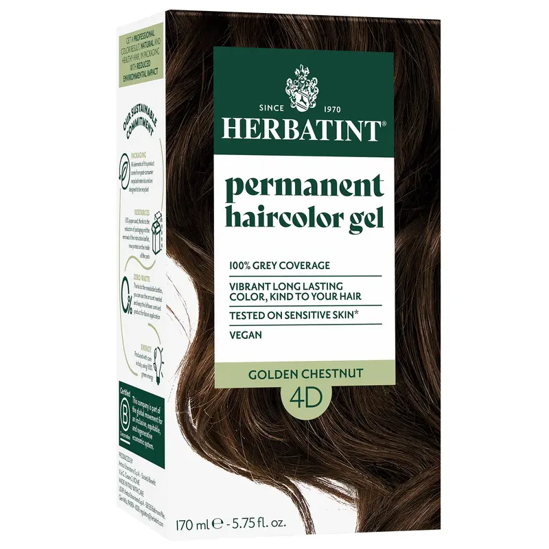 Herbatint Permanent Herbal Hair Colour 4D GOLDEN CHESTNUT 170ml
