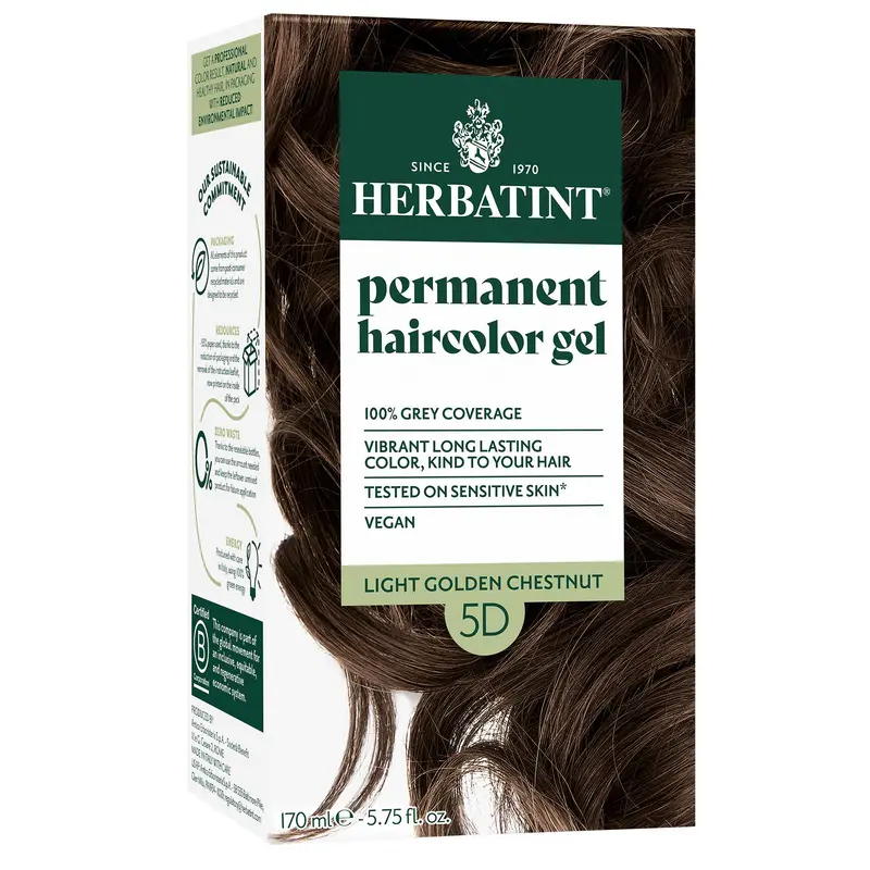 Herbatint Permanent Herbal Hair Colour 5D LIGHT GOLDEN CHESTNUT 170ml