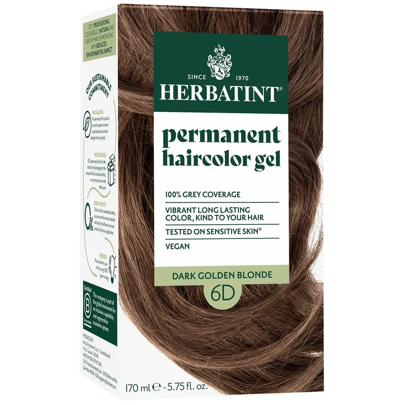 Herbatint Permanent Herbal Hair Colour 6D DARK GOLDEN BLONDE 170ml