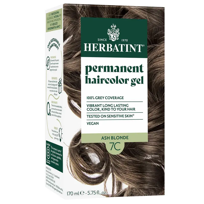 Herbatint Permanent Herbal Hair Colour 7C ASH BLONDE 170ml