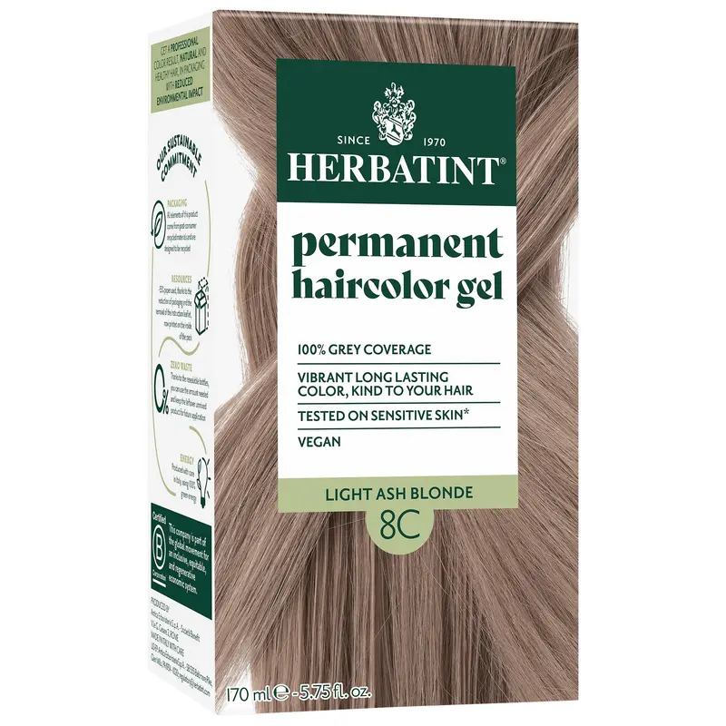 Herbatint Permanent Herbal Hair Colour 8C LIGHT ASH BLONDE 170ml